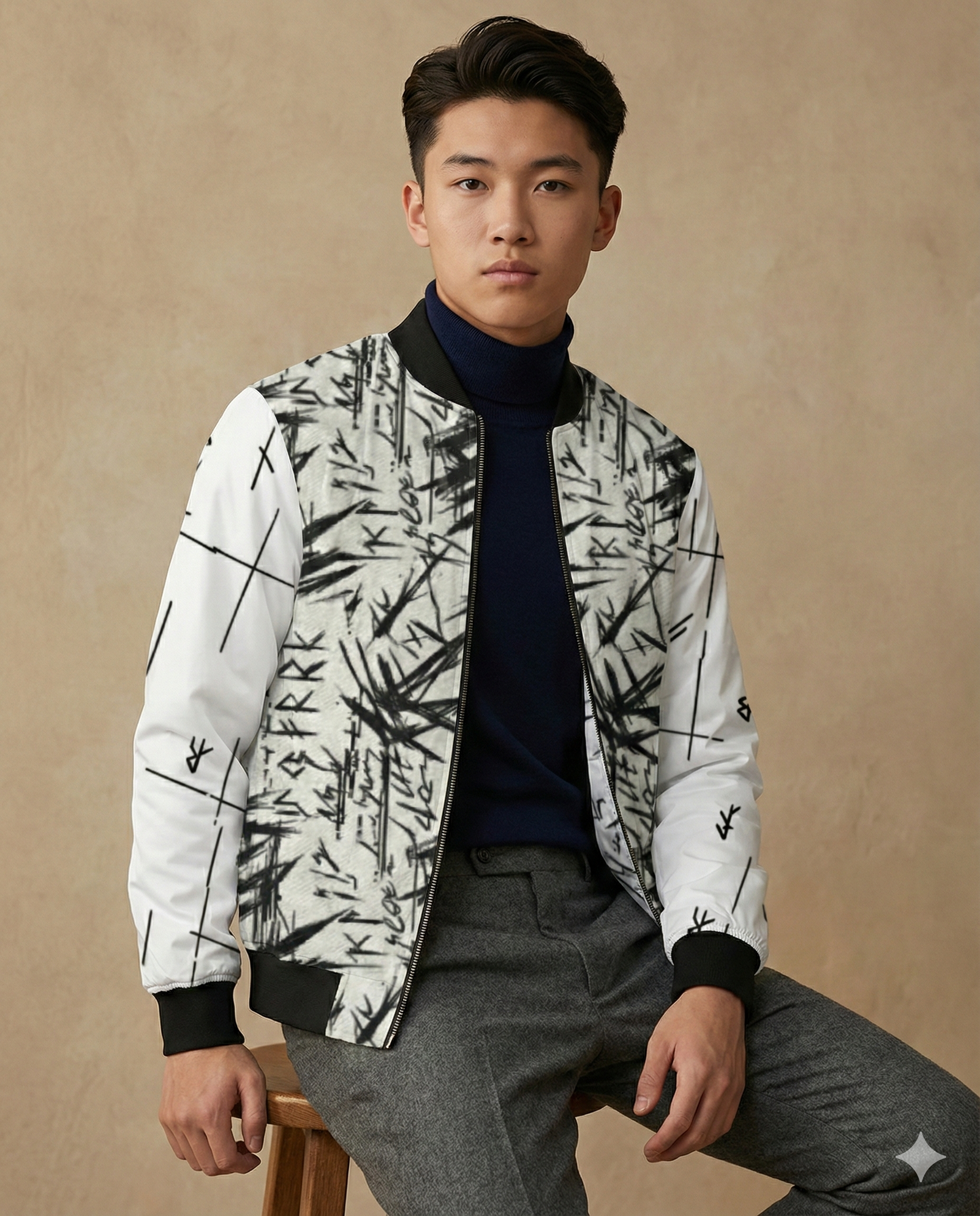 Goth Scribble Bomber Jacket