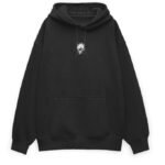 Skull Embroided Hoodie - Black