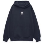 Skull Embroided Hoodie - Navy Blue