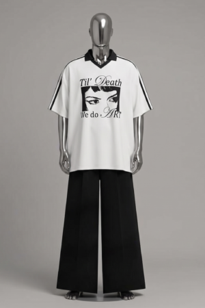 Contrast Collar Striped Soccer Jersey